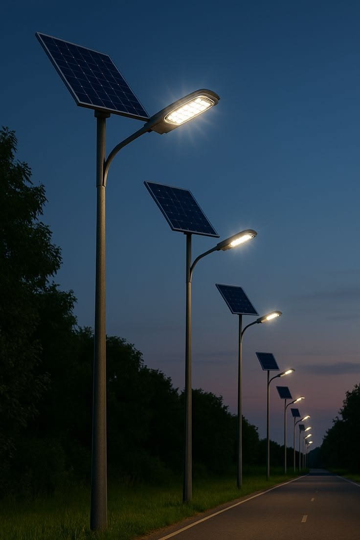 Installation de lampadaires solaires